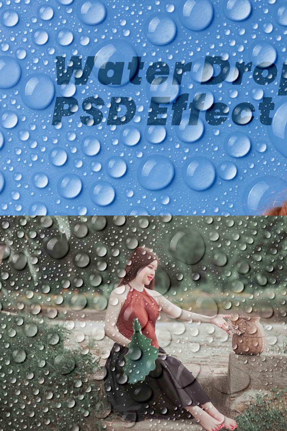 Waterdrop Photo Effect Psd pinterest preview image.