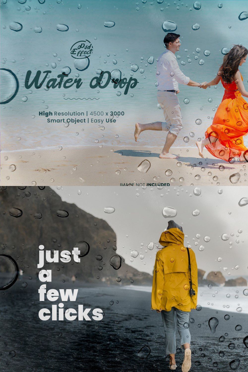 Waterdrop Photo Effect Psd pinterest preview image.