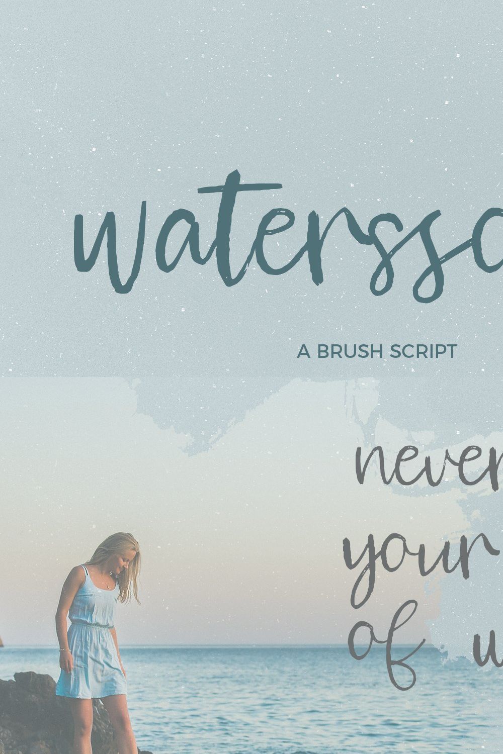 Waterssong Brush Script pinterest preview image.