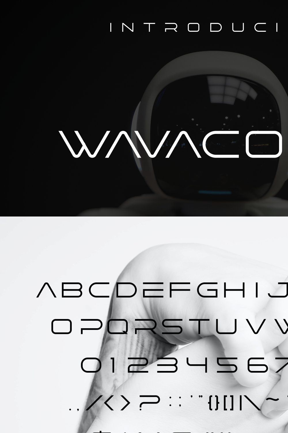 Wavacorp sans serif font pinterest preview image.