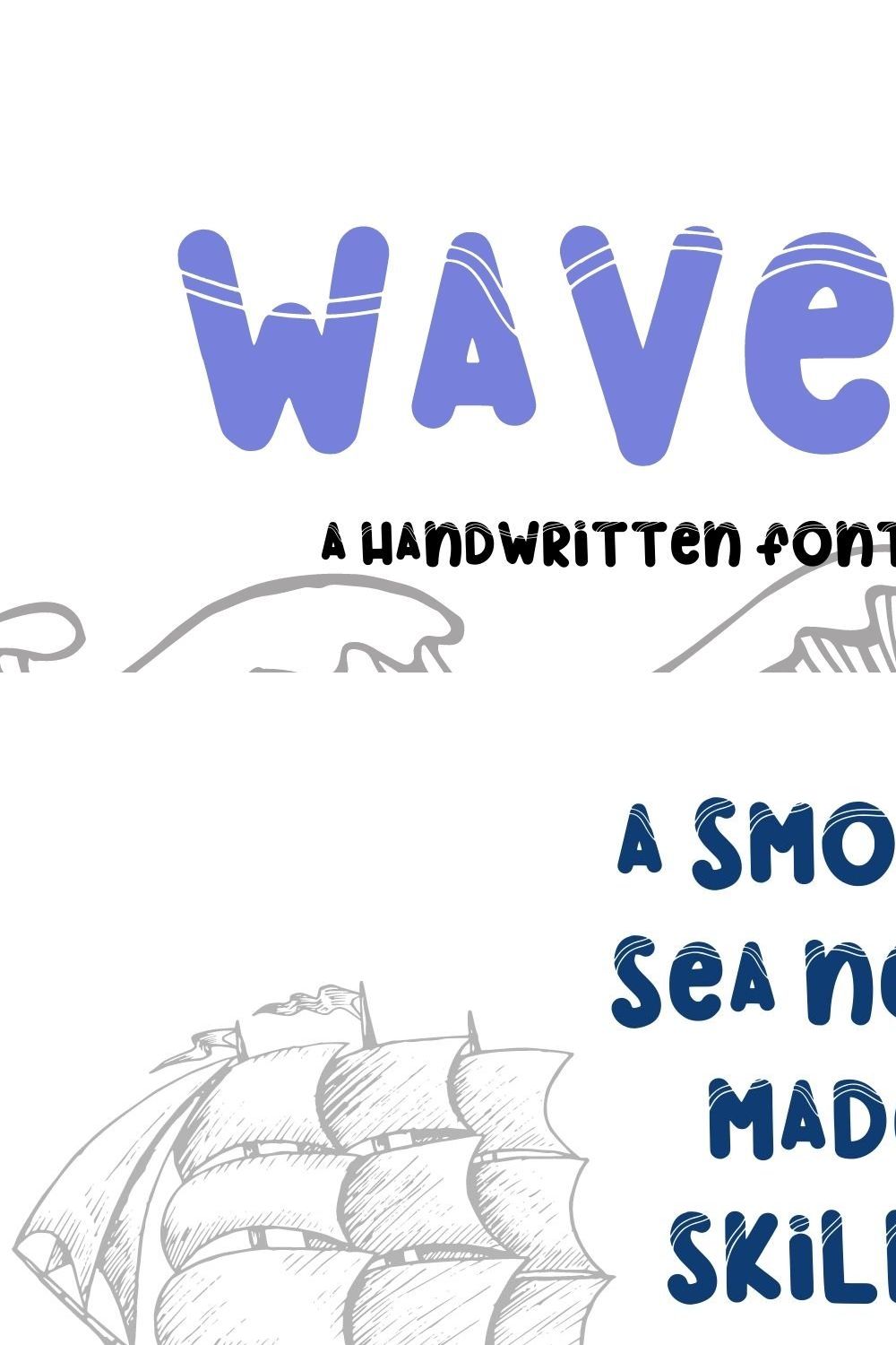 Waves Handwritten Bubble Font pinterest preview image.