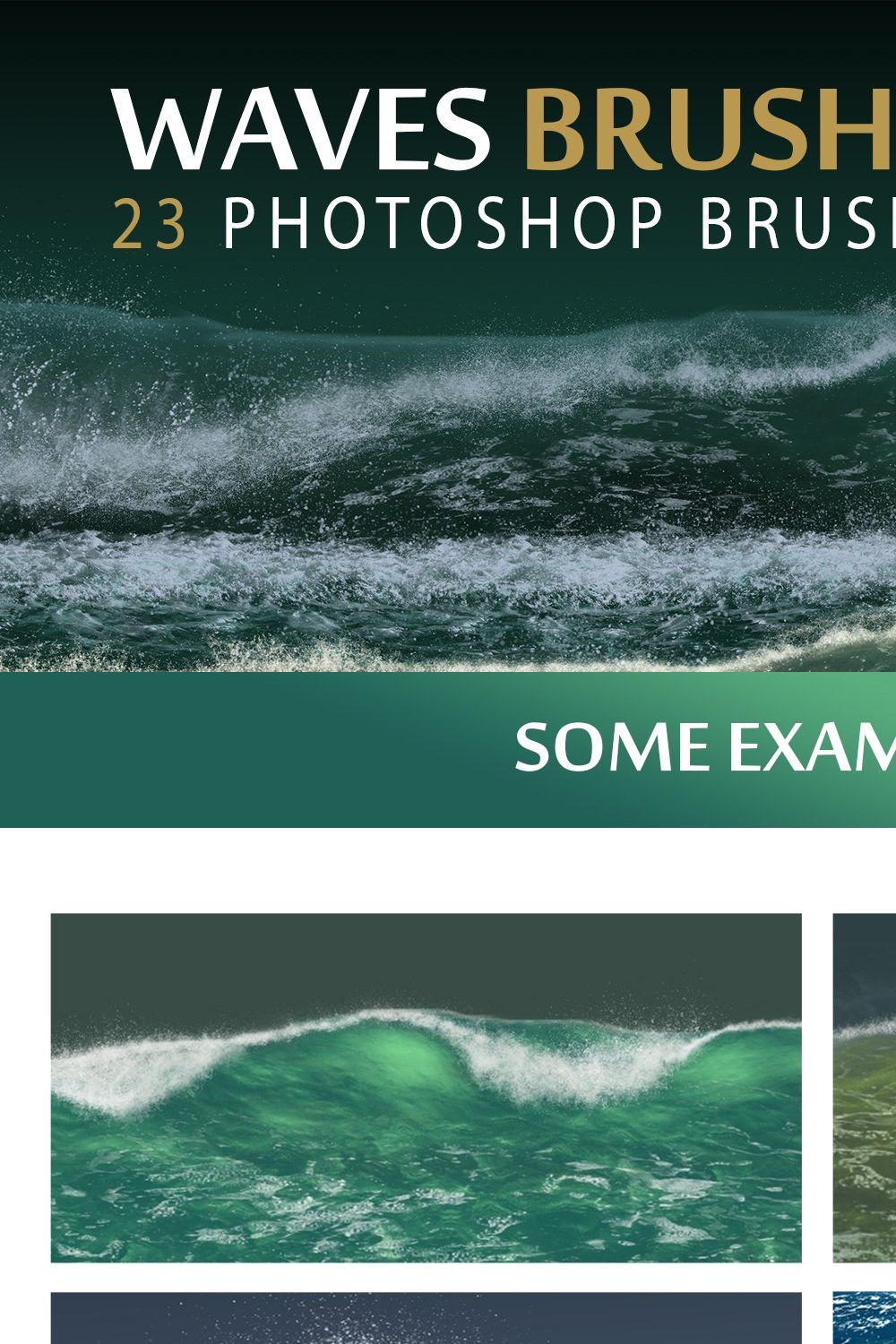 Waves Photoshop Brushes pinterest preview image.