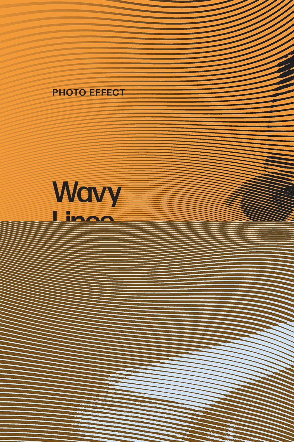 Wavy Lines Photo Effect pinterest preview image.