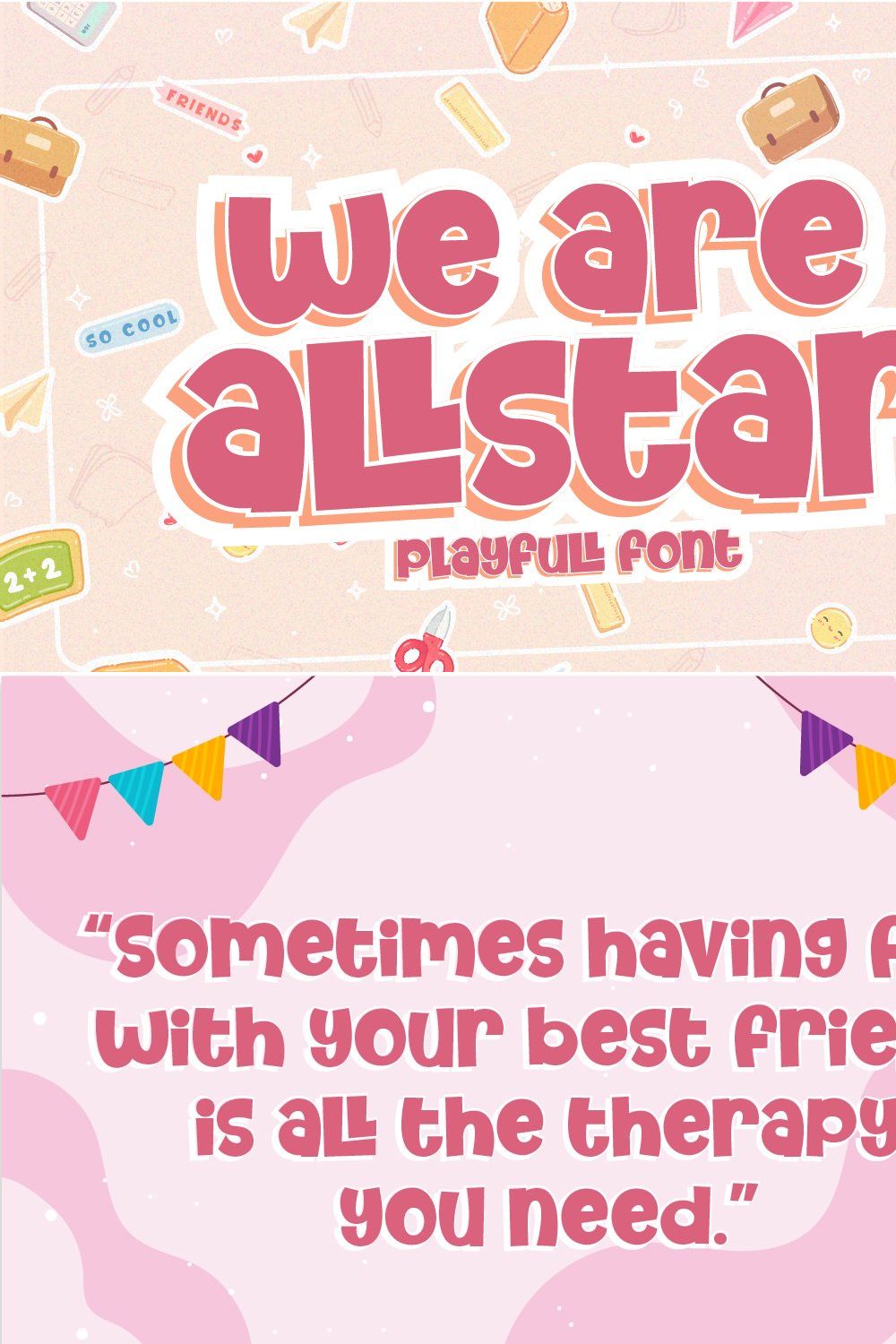 We Are Allstar - Playful Font pinterest preview image.