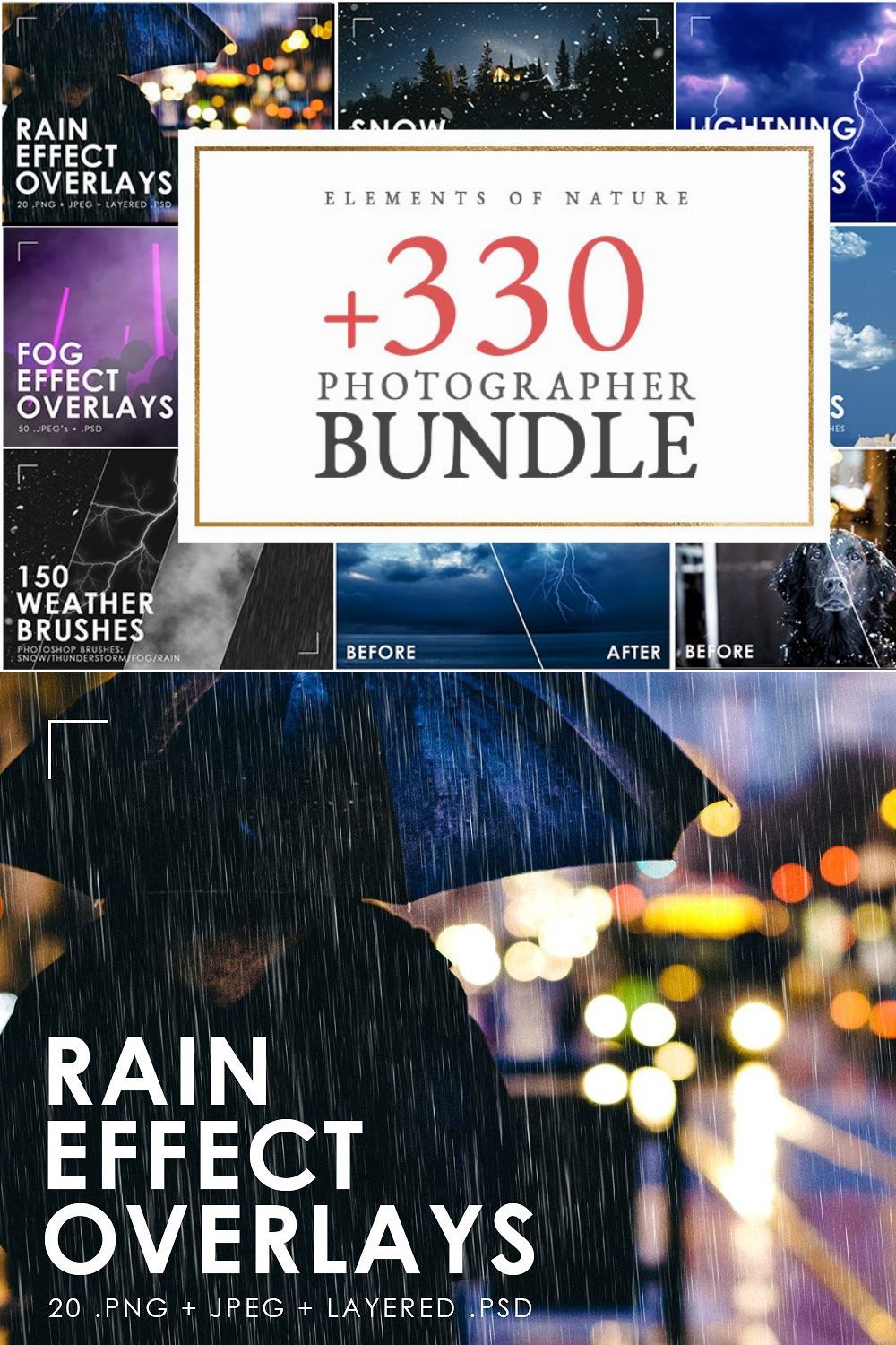 Weather Photo Overlays Bundle pinterest preview image.