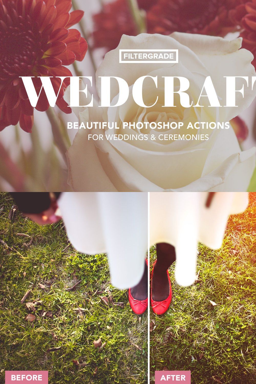 Wedcraft Wedding Photoshop Actions pinterest preview image.