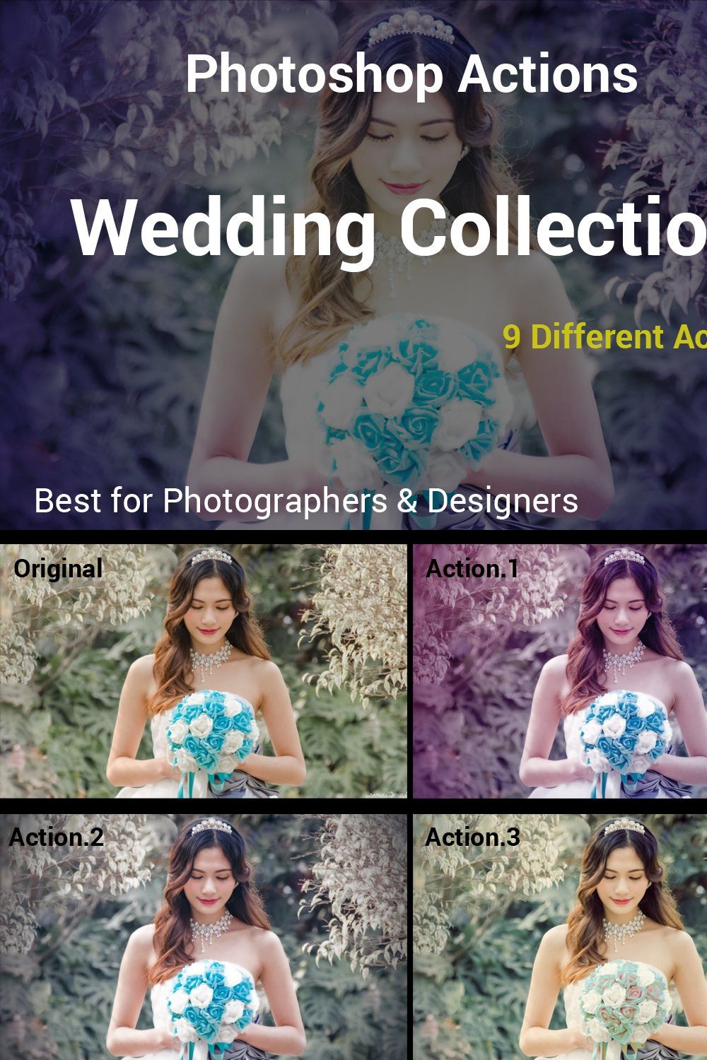 Wedding Collection - PS Actions pinterest preview image.