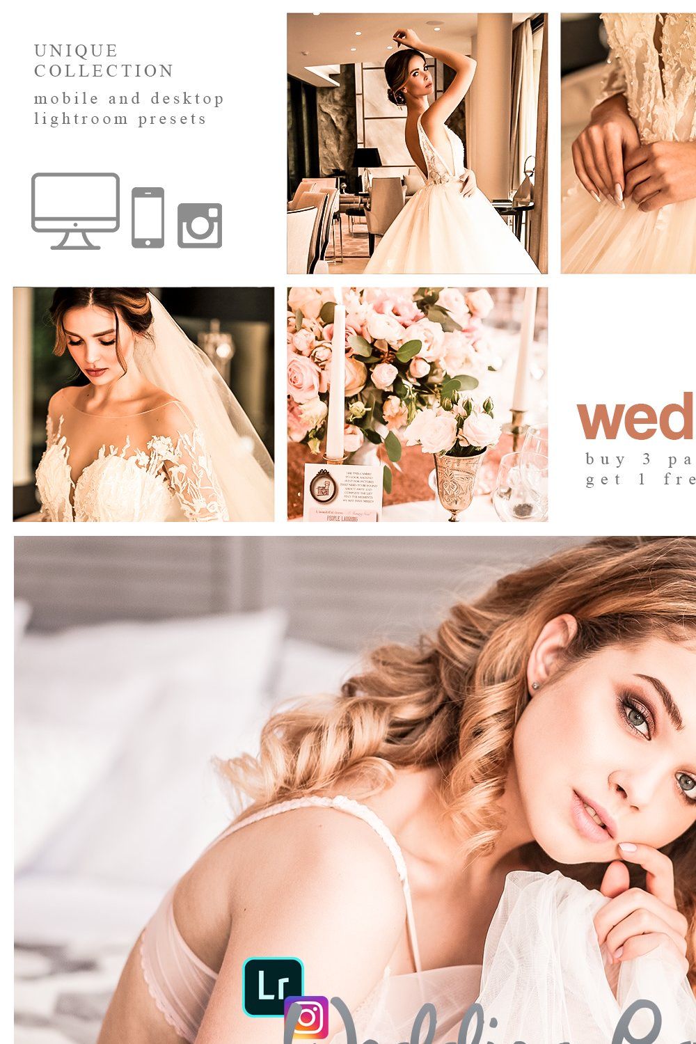 Wedding Lightroom presets pinterest preview image.