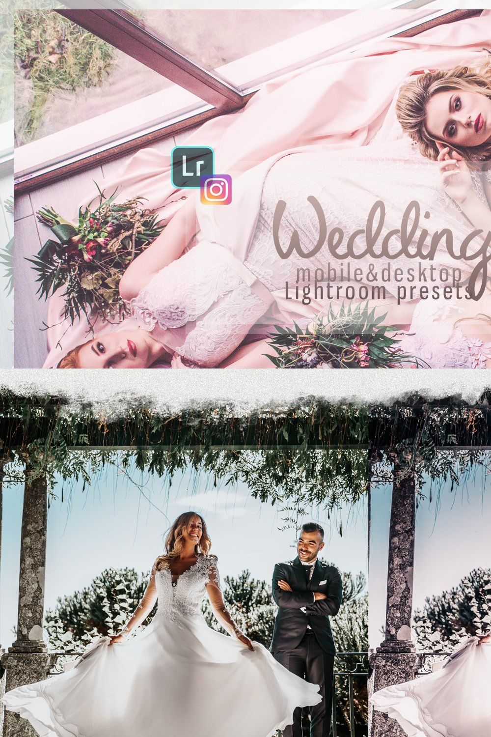 Wedding Lightroom presets pinterest preview image.