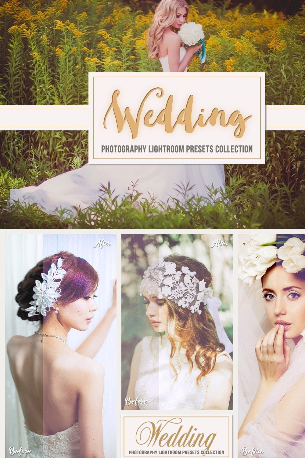 Wedding Lightroom Presets Collection pinterest preview image.
