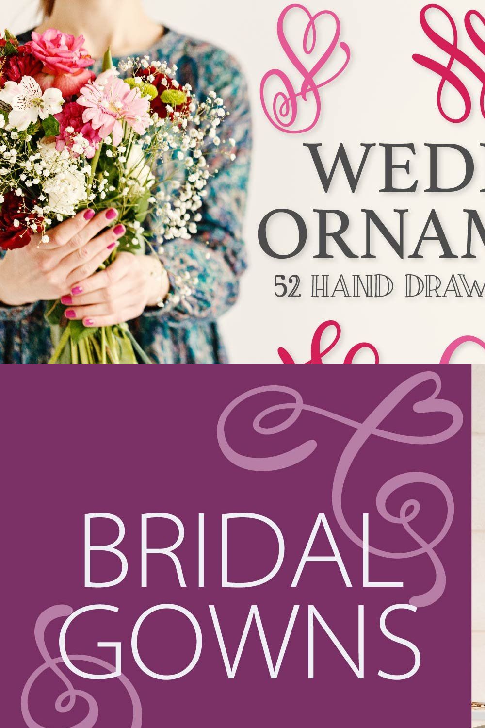 Wedding Ornaments - Doodle Font pinterest preview image.