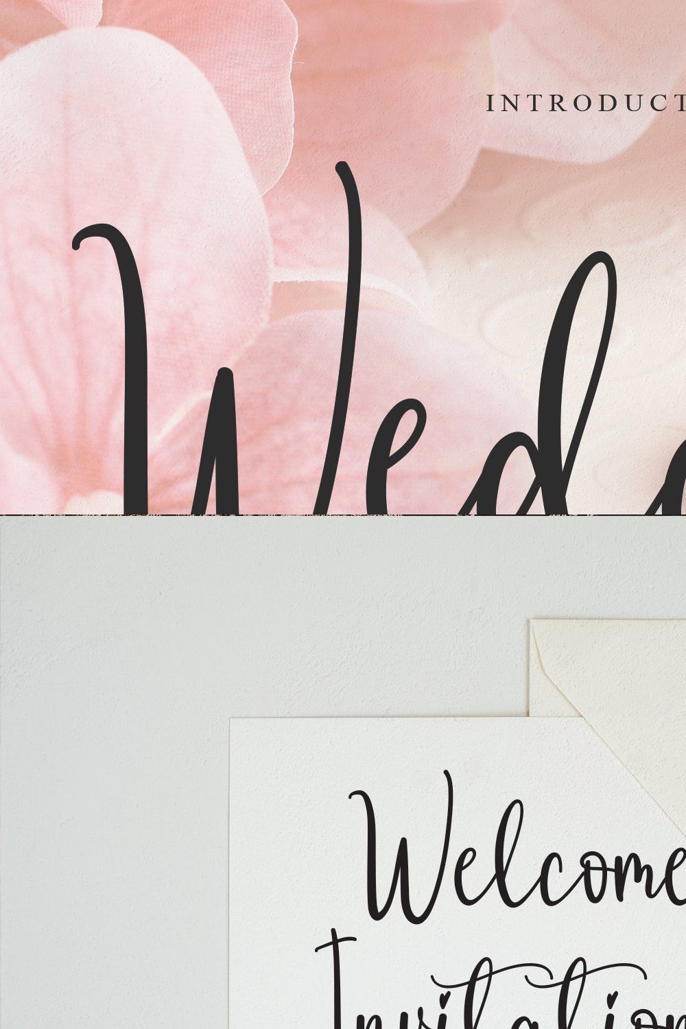 Wedding | Script font pinterest preview image.