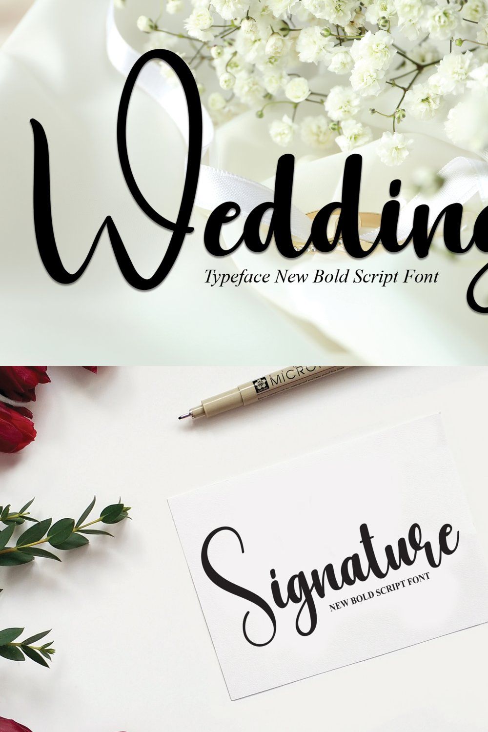 Wedding | Script Font pinterest preview image.