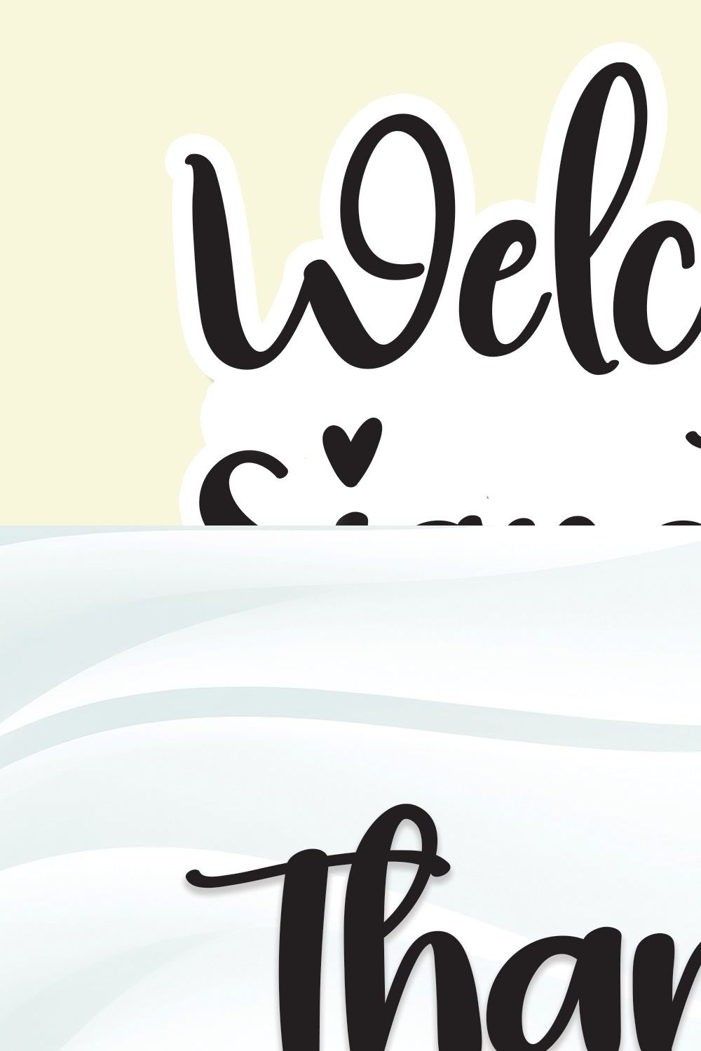 Welcome Signature | Script Font pinterest preview image.