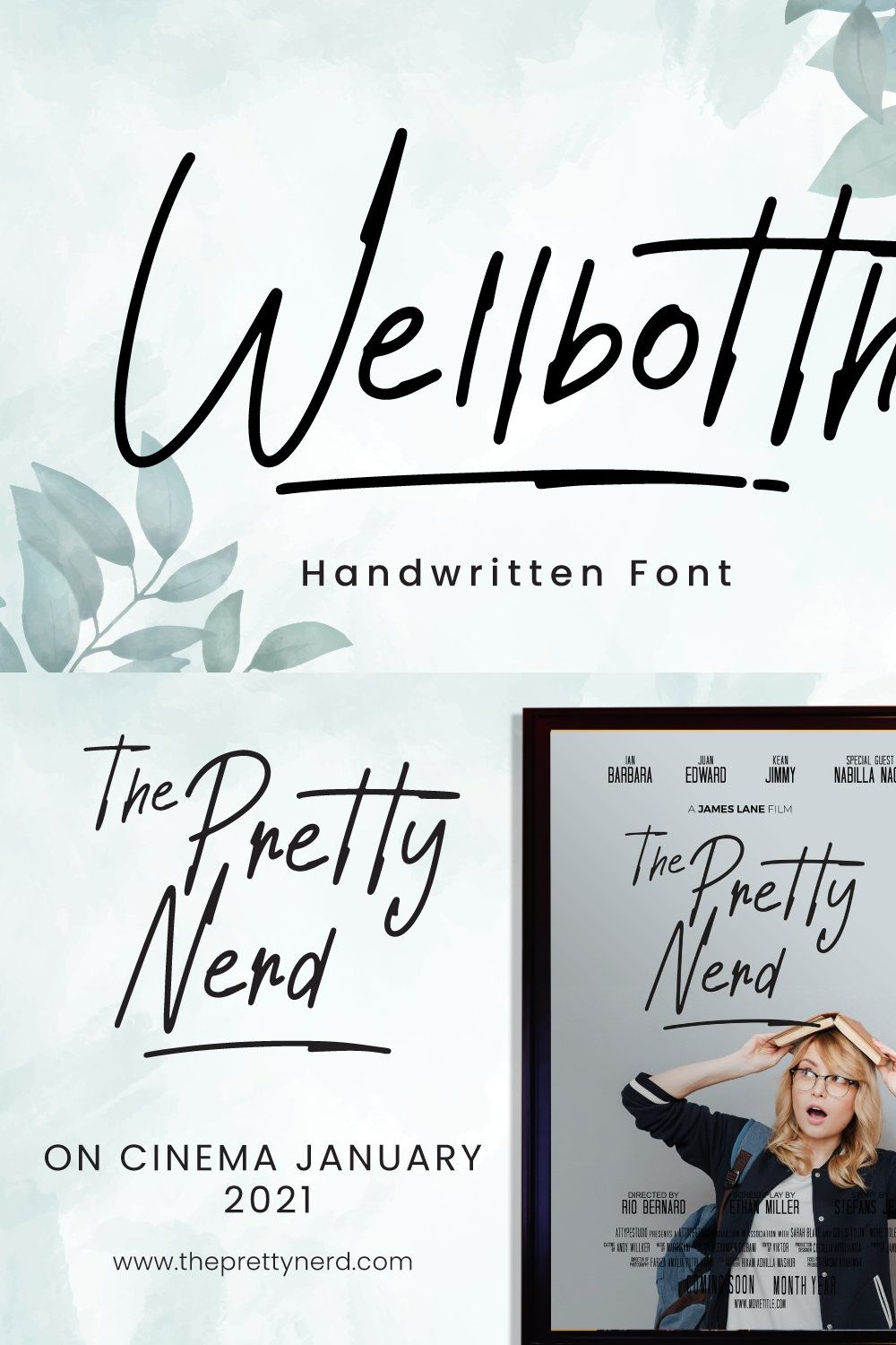 Wellbotth - Handwritten Font pinterest preview image.