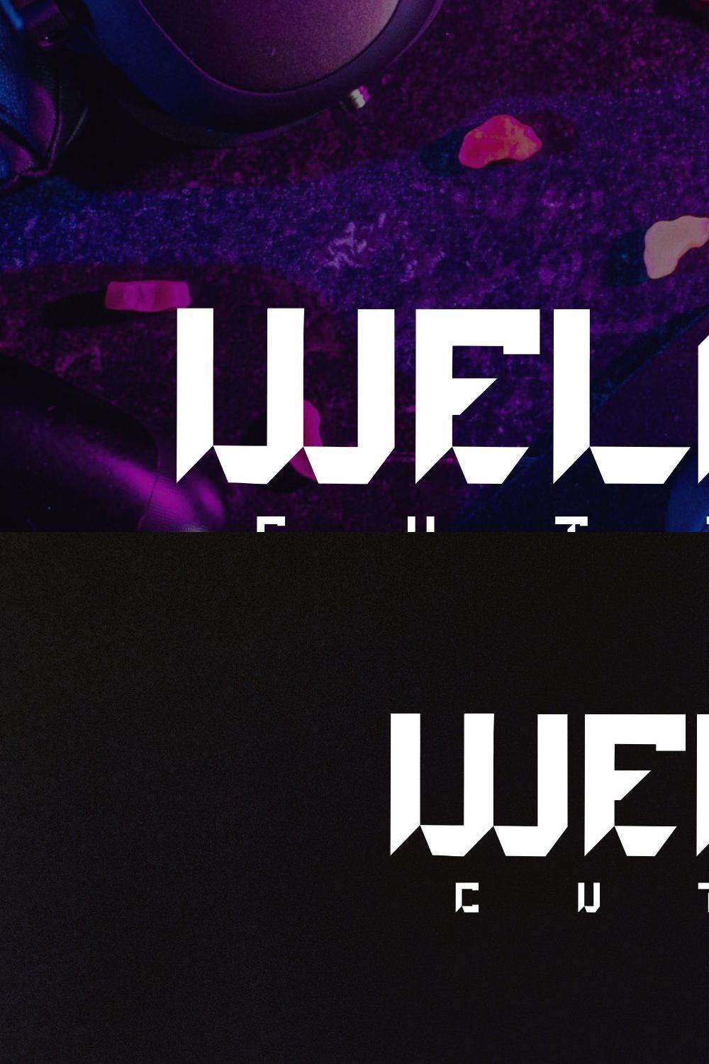 Weloss Cutter - Modern Font pinterest preview image.