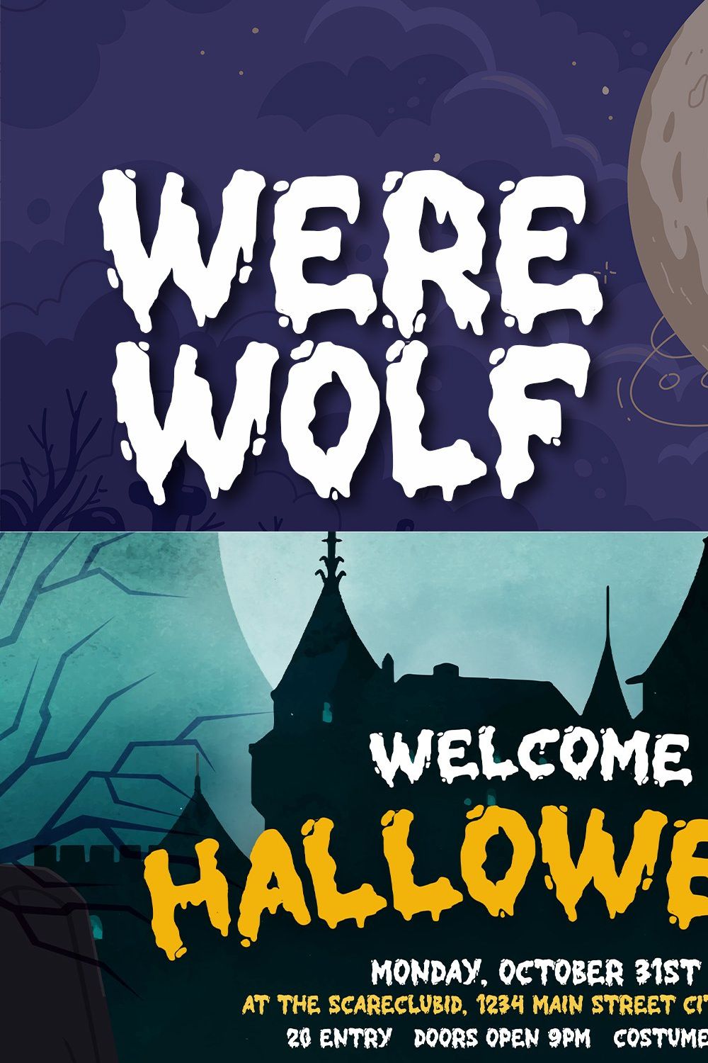 Werewolf - Display Font pinterest preview image.