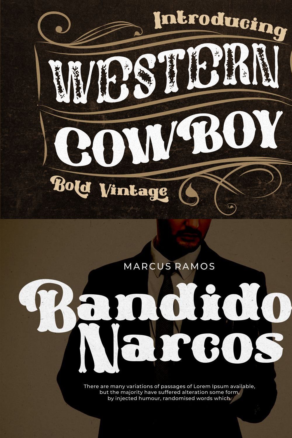 Western Cowboy - Bold Vintage Font pinterest preview image.