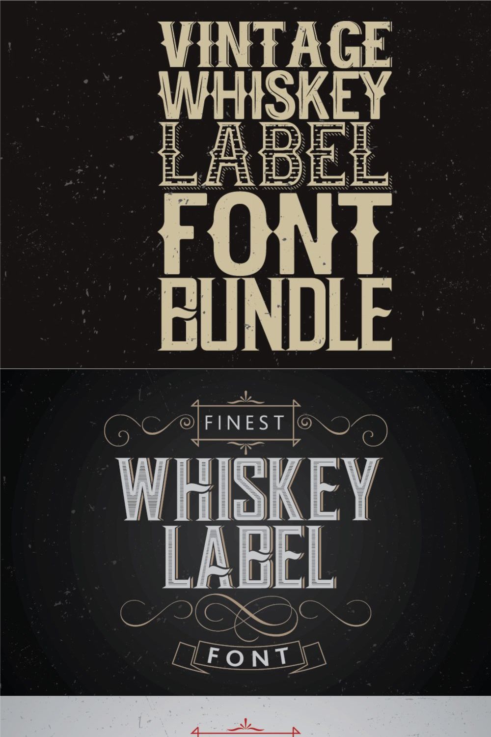 Whiskey fonts BUNDLE! pinterest preview image.