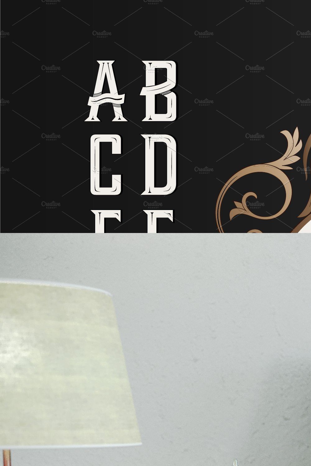 Whiskey OTF label font pinterest preview image.