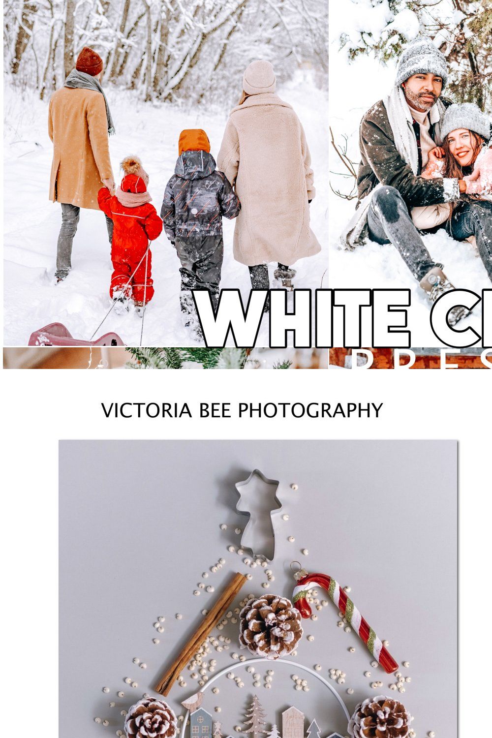 WHITE CHRISTMAS LIGHTROOM PRESETS pinterest preview image.