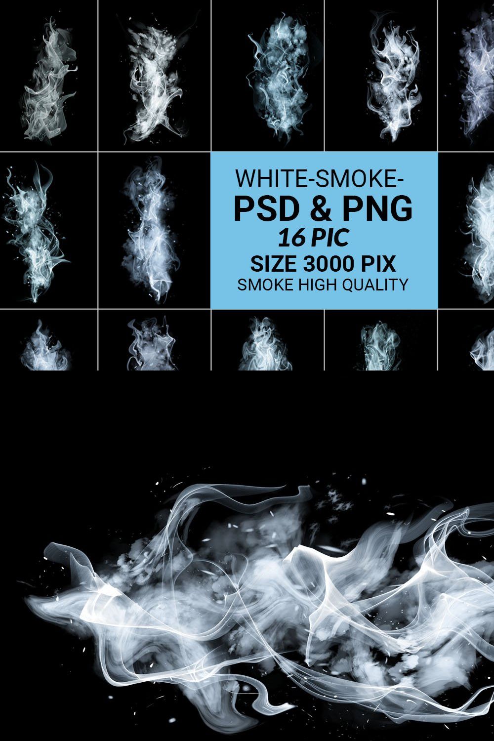 White Smoke Transparent  PNG & PSD pinterest preview image.