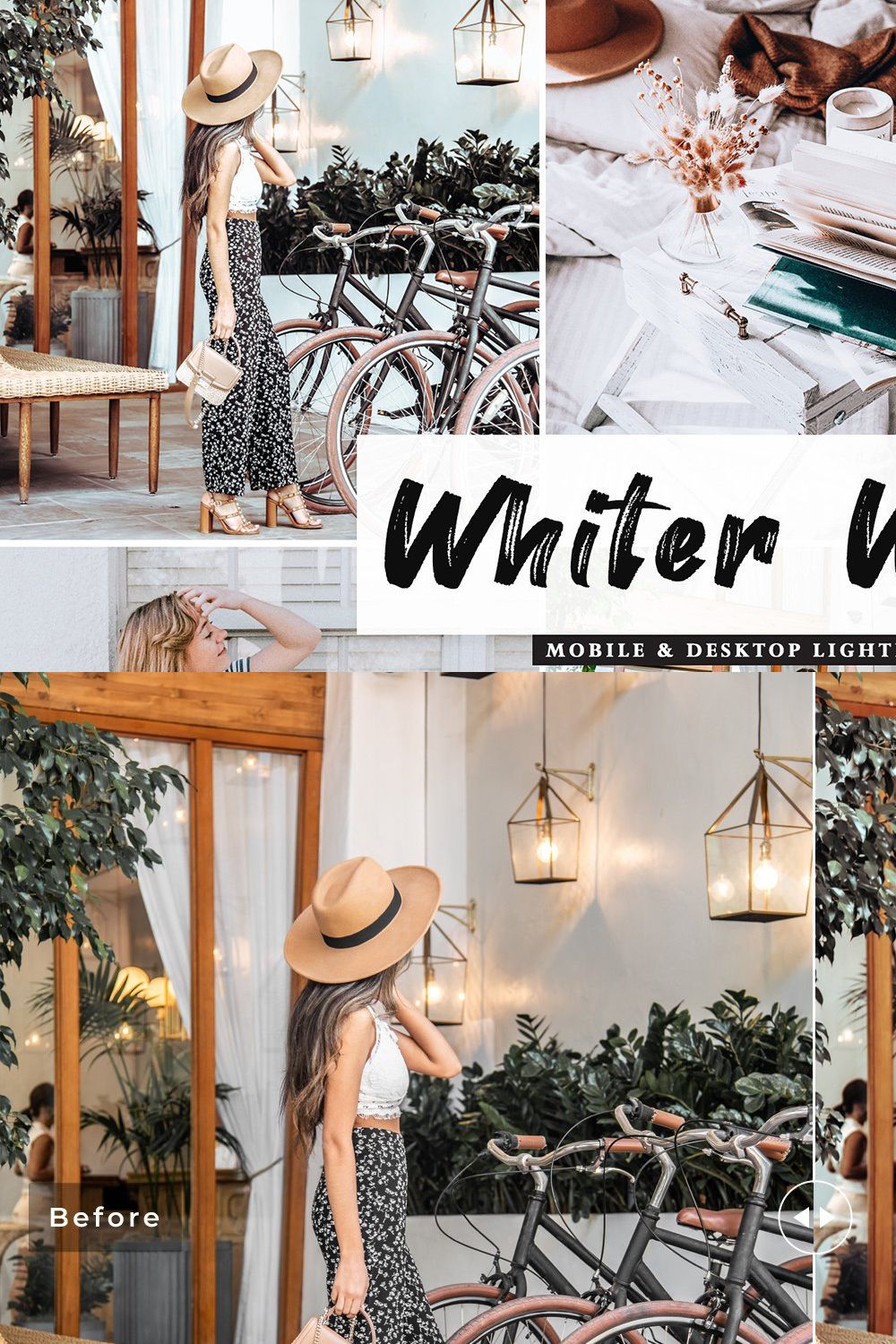 Whiter Whites Lightroom Presets pinterest preview image.