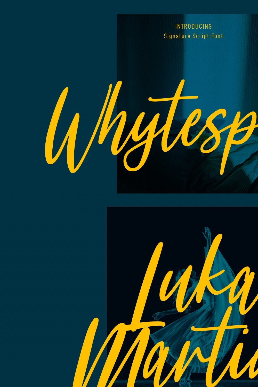 Whytespark Signature Script Font pinterest preview image.