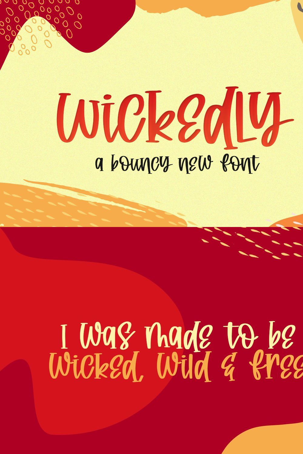 Wickedly Font pinterest preview image.