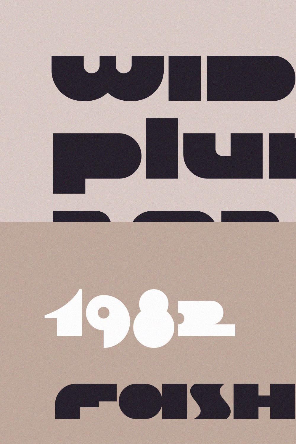 Wide Plump Stylish Stencil Font pinterest preview image.