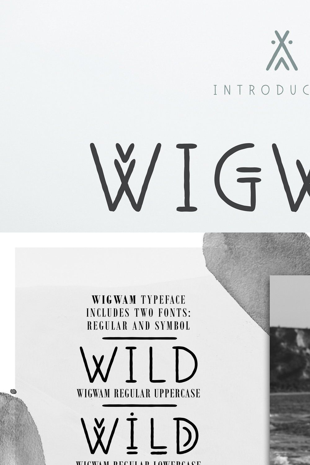 Wigwam - Handwritten Geometric Font pinterest preview image.