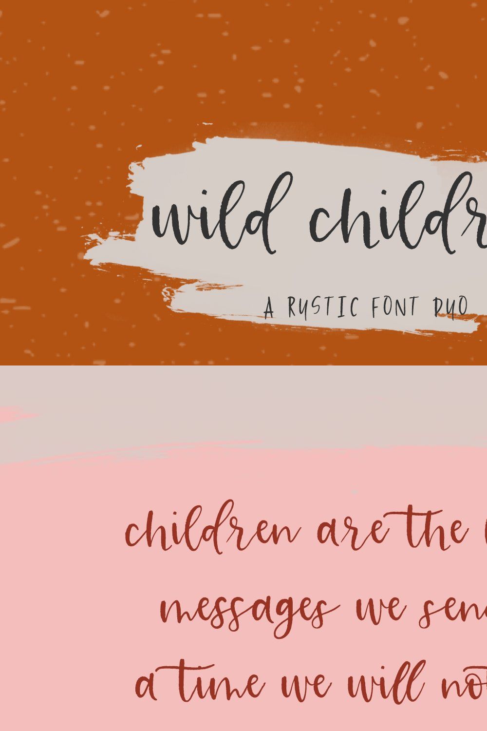Wild Children Rustic Font Duo pinterest preview image.