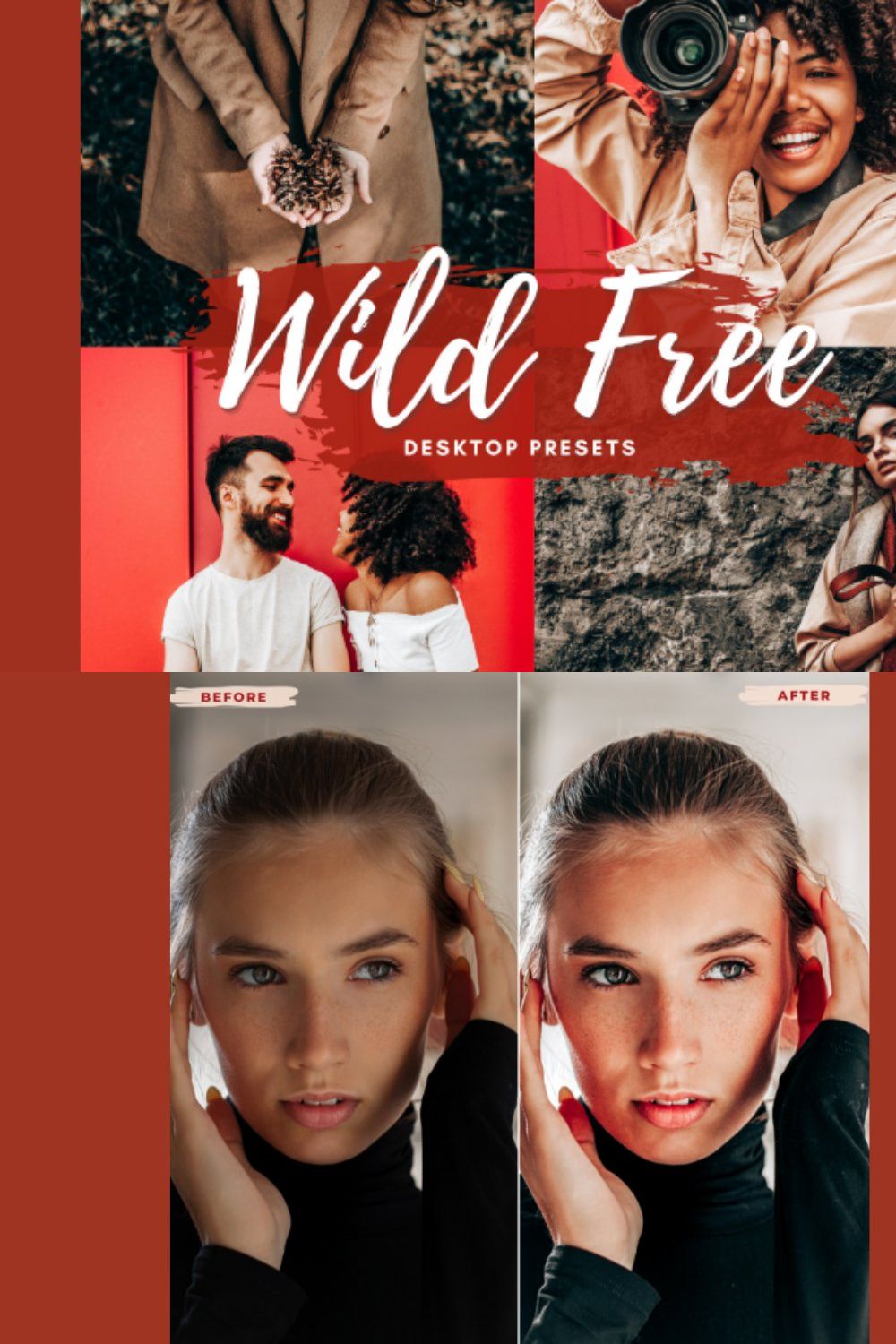 WILD FREE Desktop Lightroom Presets pinterest preview image.