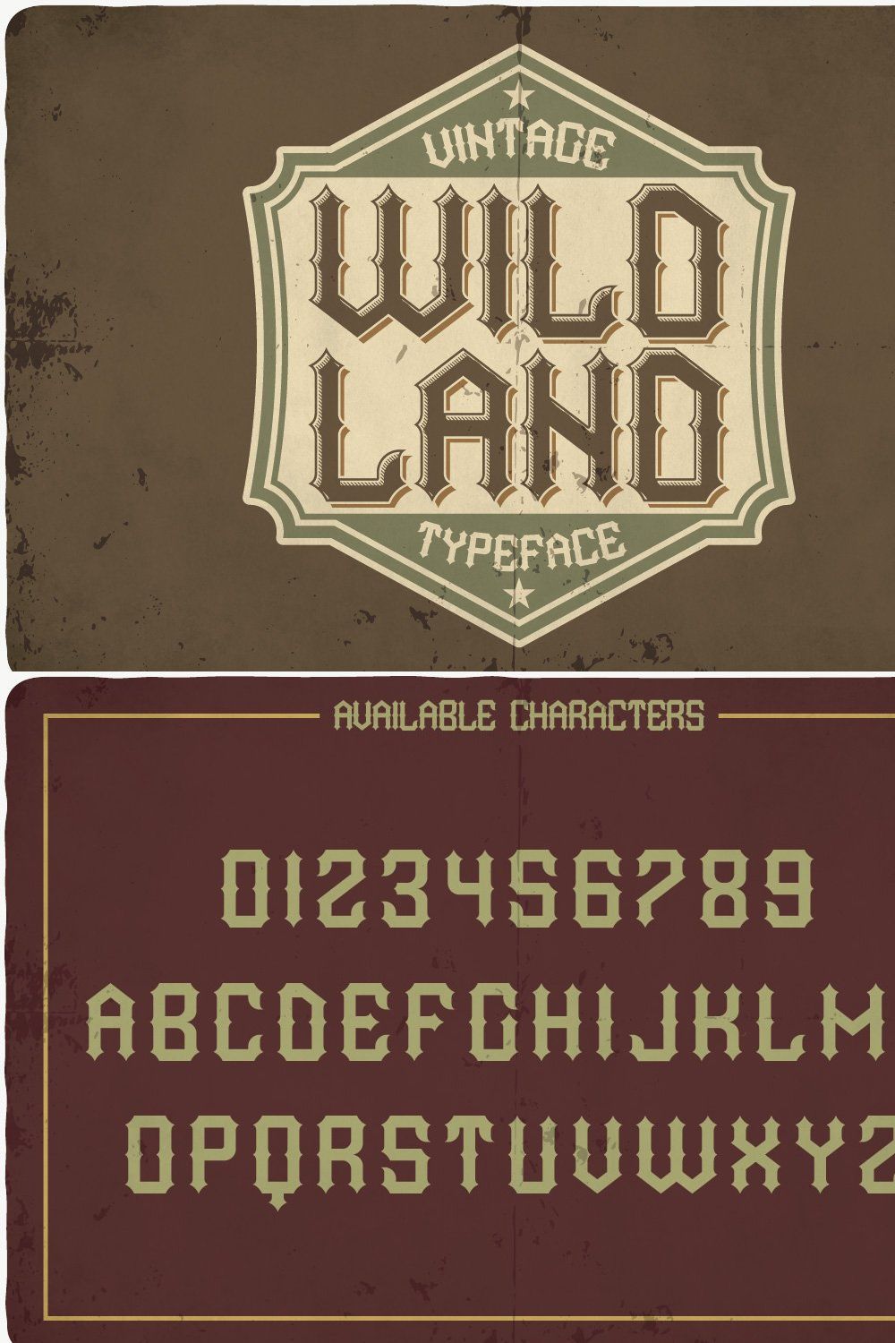 Wild Land typeface pinterest preview image.