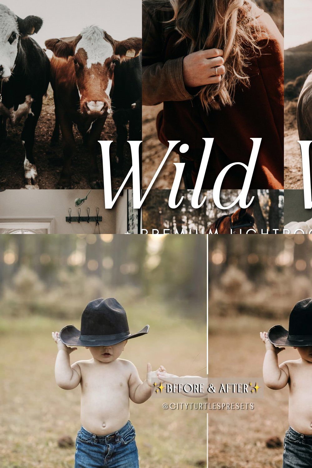 WILD WEST Moody Lightroom Presets pinterest preview image.