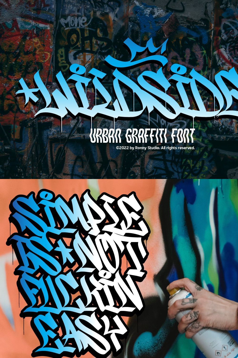 Wildside - Urban Graffiti Font pinterest preview image.