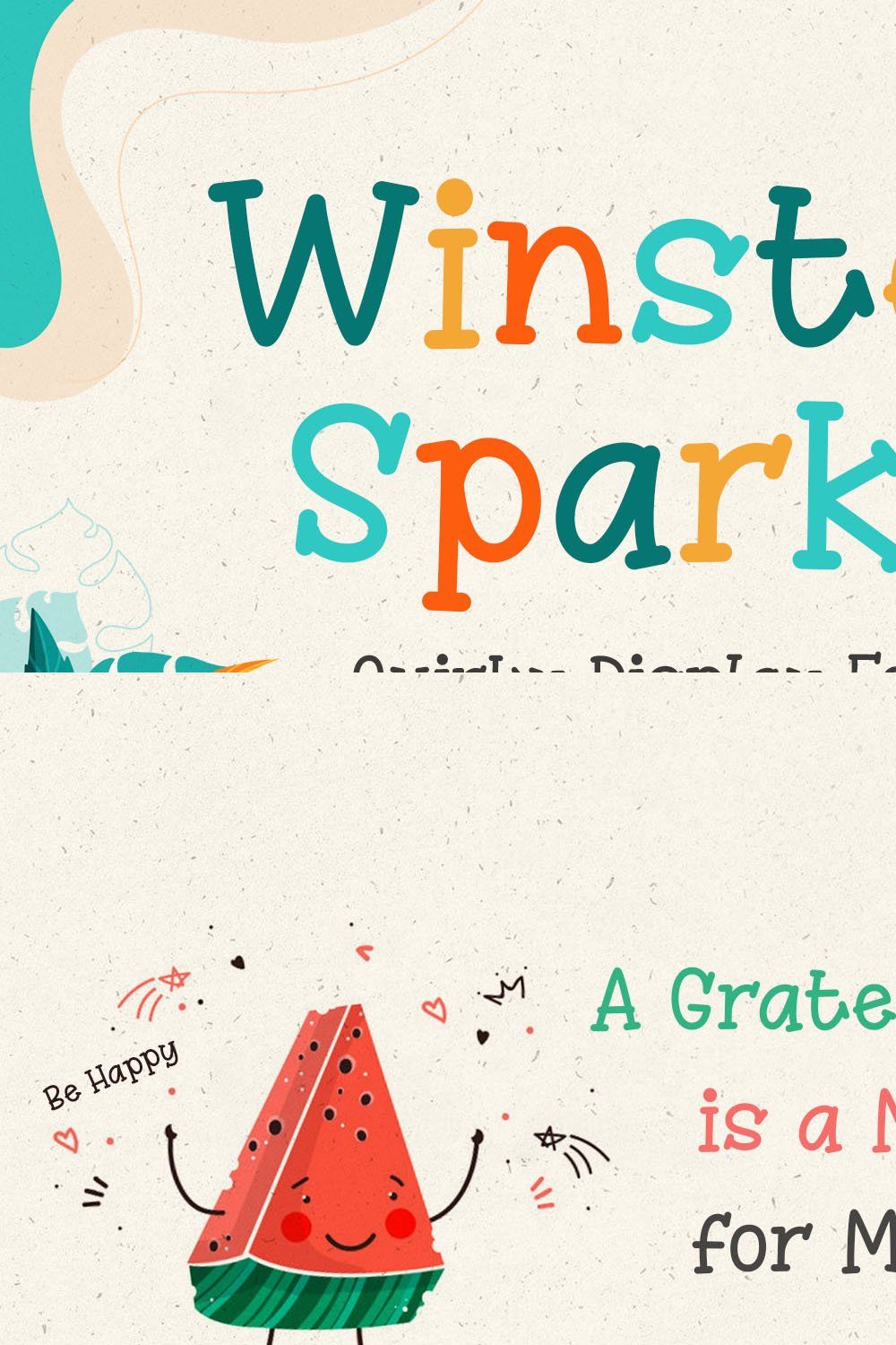 Winsten Sparky - Quirky Display Font pinterest preview image.