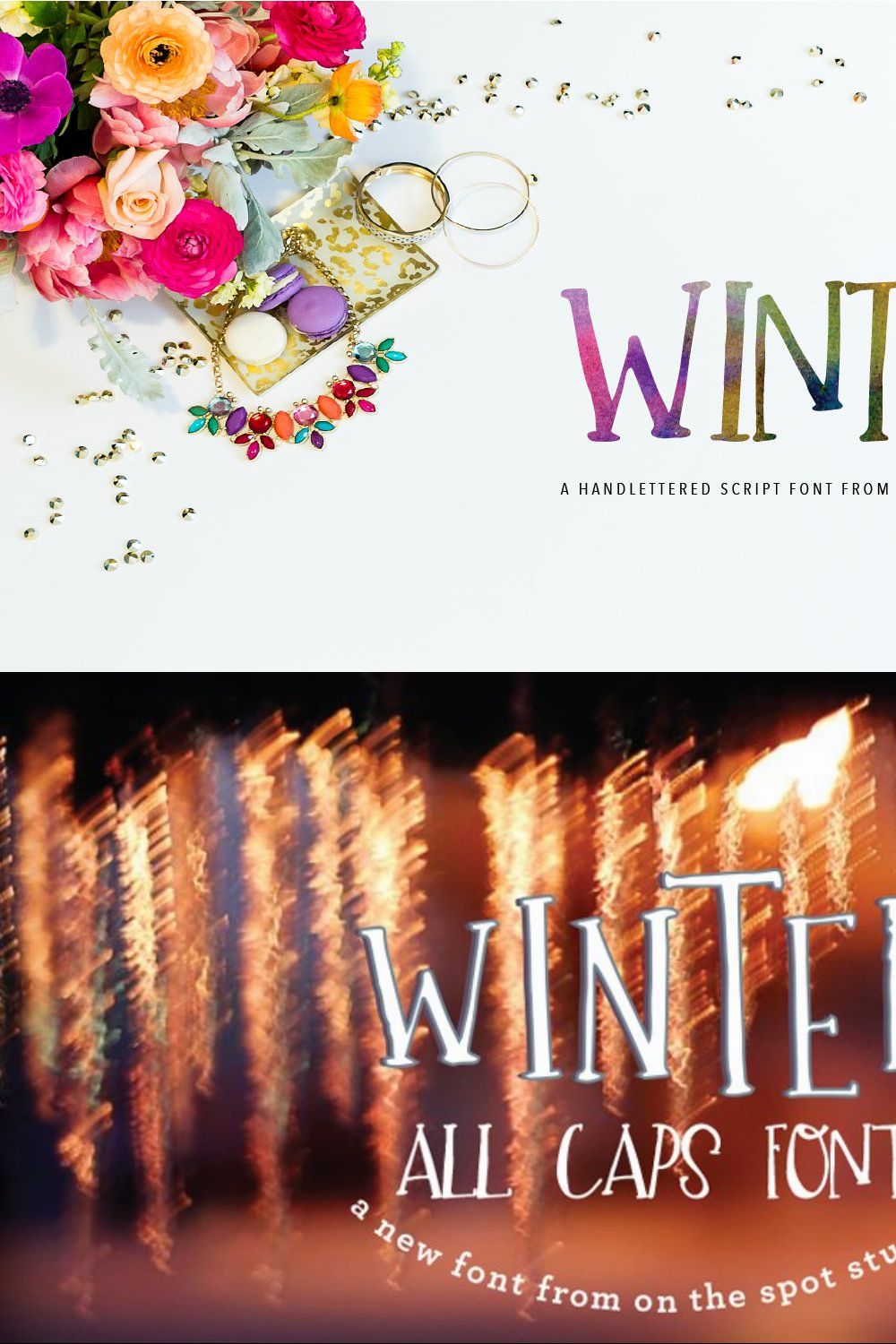 Winter - A Quirky All Caps Font pinterest preview image.