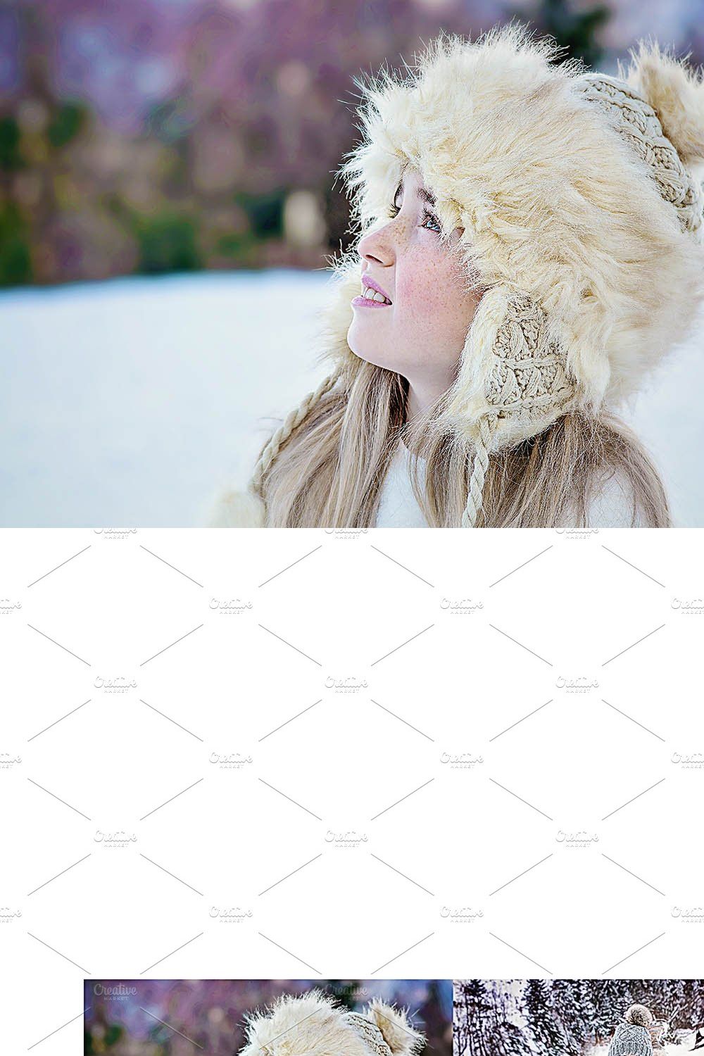 Winter Actions for Photoshop pinterest preview image.