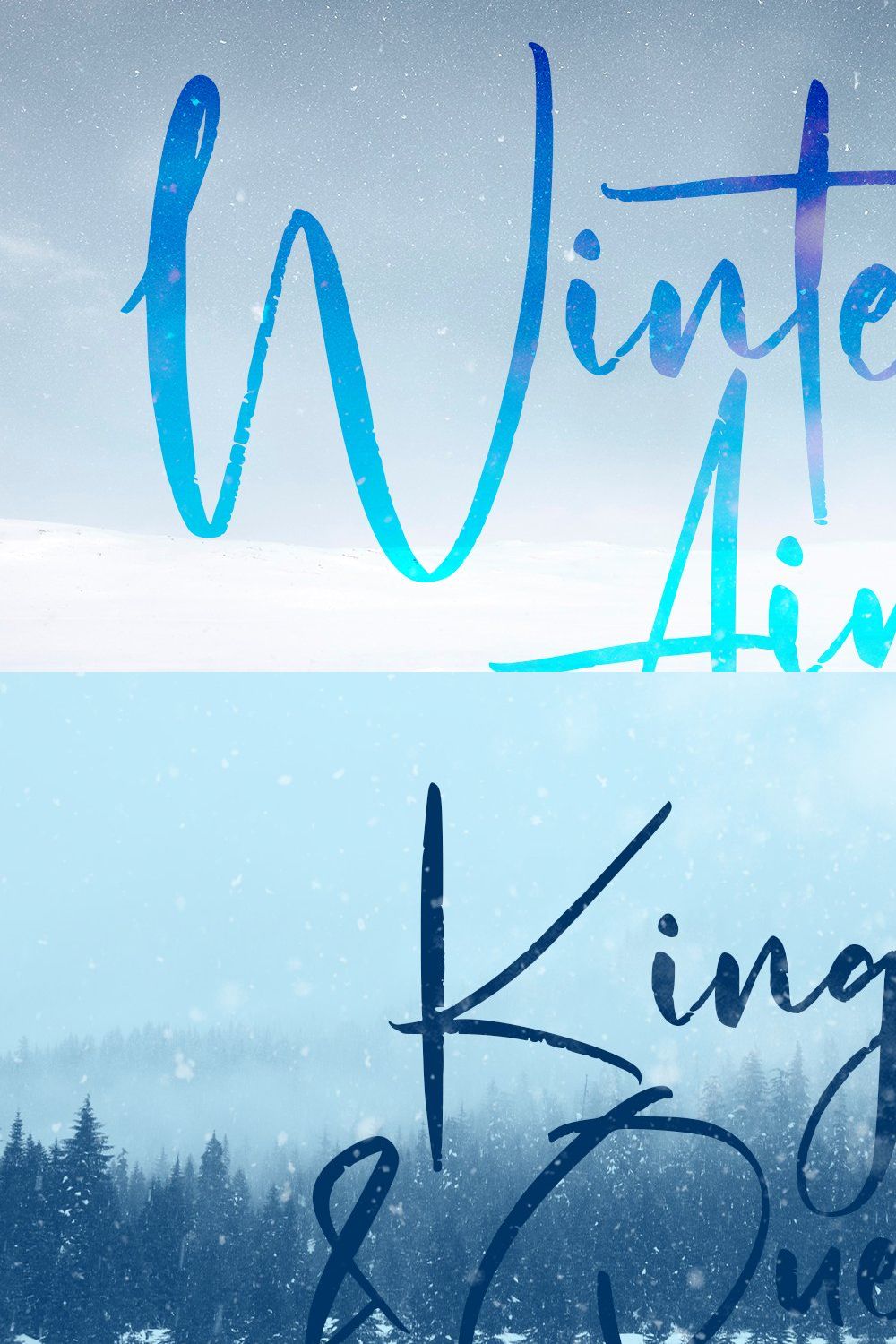 Winter Airs Script Font pinterest preview image.