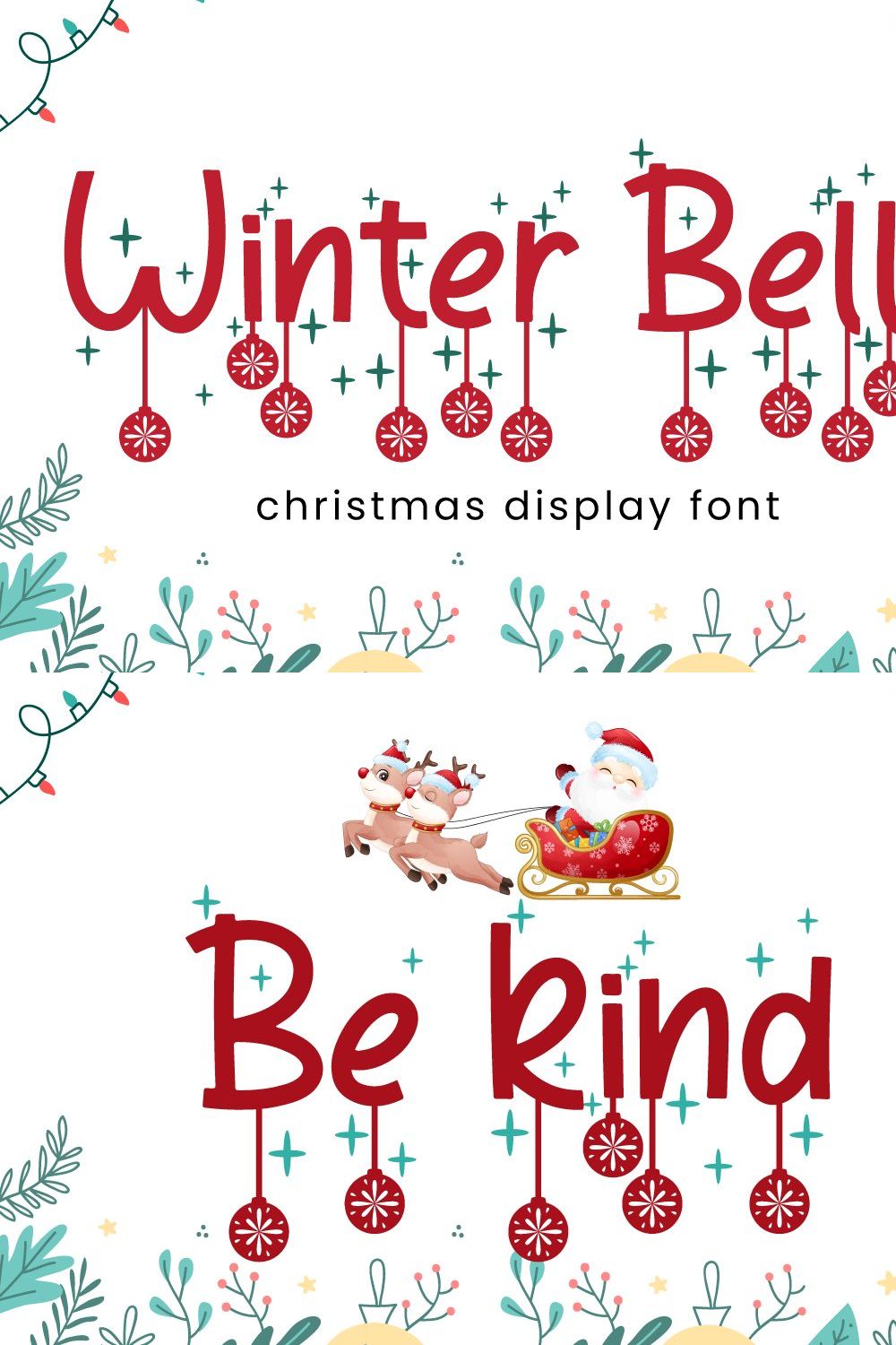 Winter Bells - Christmas Font pinterest preview image.