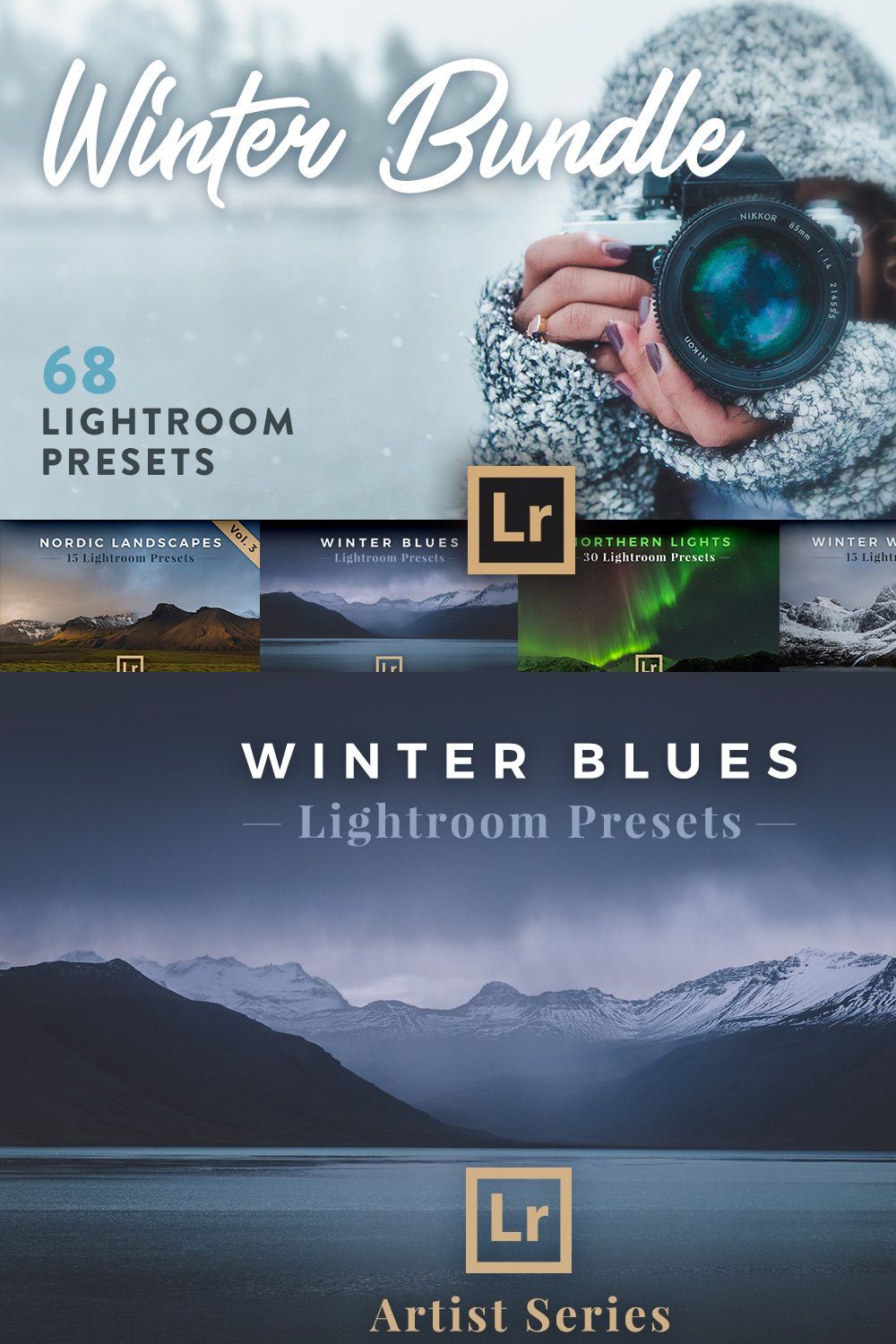 Winter Bundle - 68 Lightroom Presets pinterest preview image.