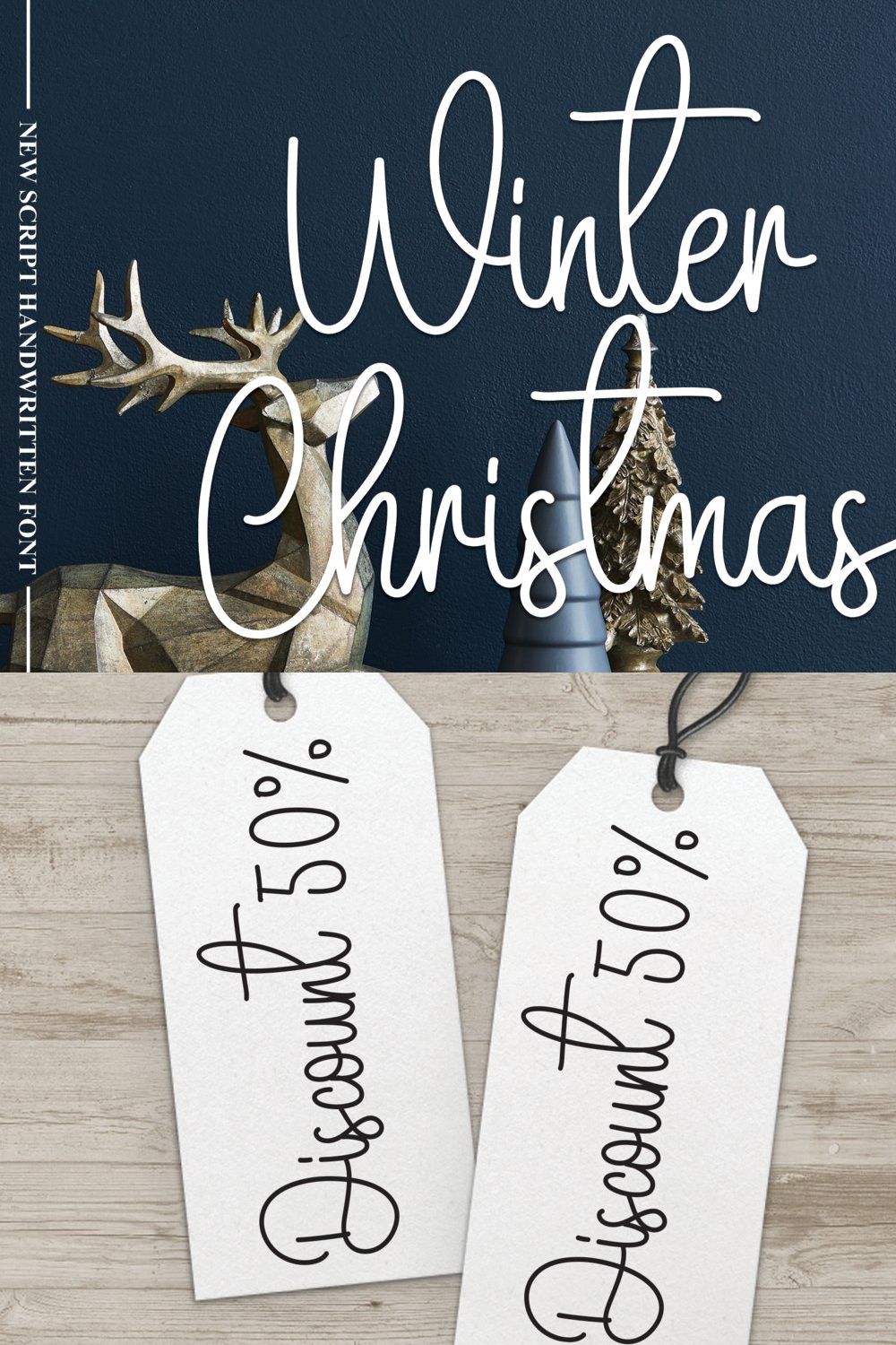 Winter Christmas | Script Font pinterest preview image.