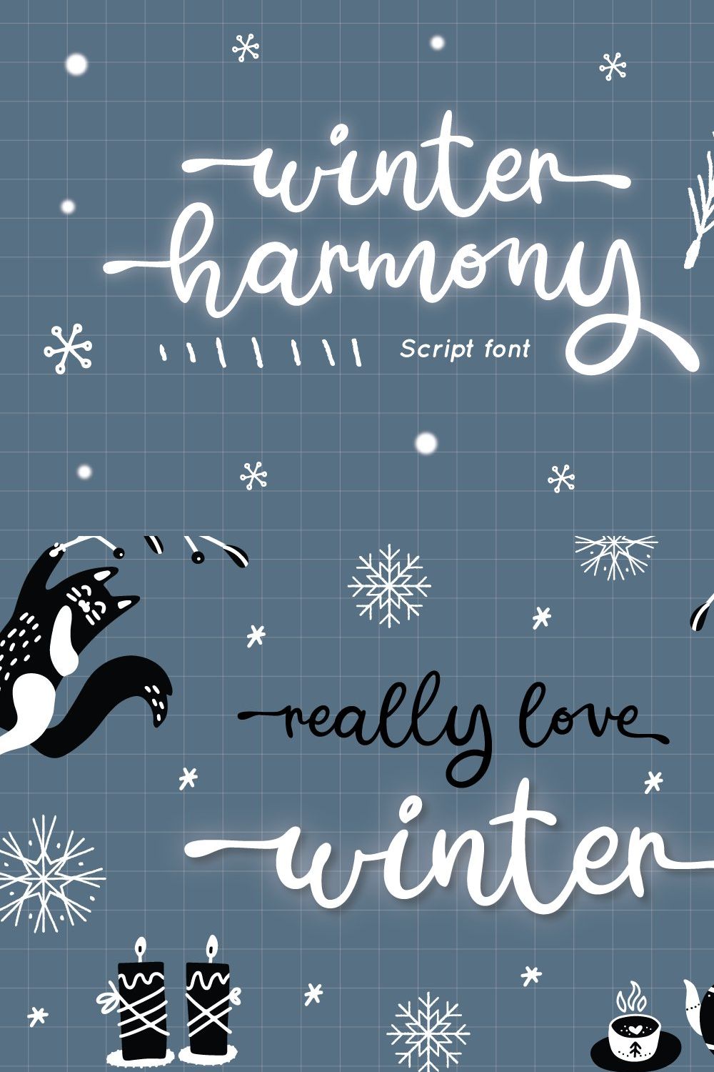 Winter Harmony - Wedding Font pinterest preview image.