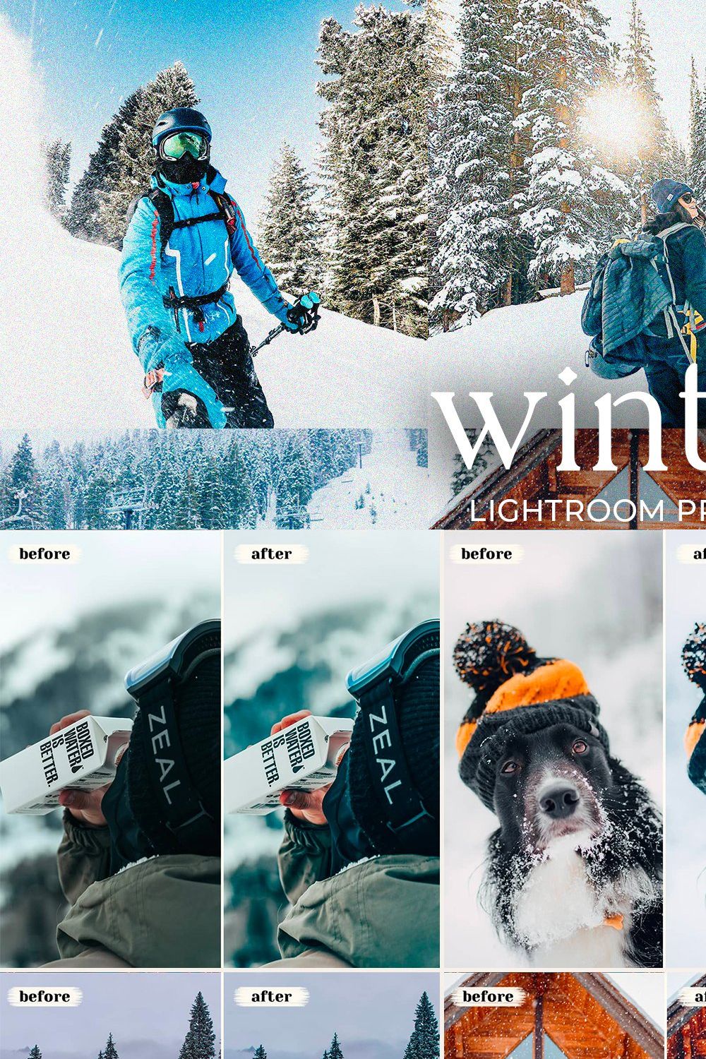 Winter Lightroom Mobile Presets pinterest preview image.