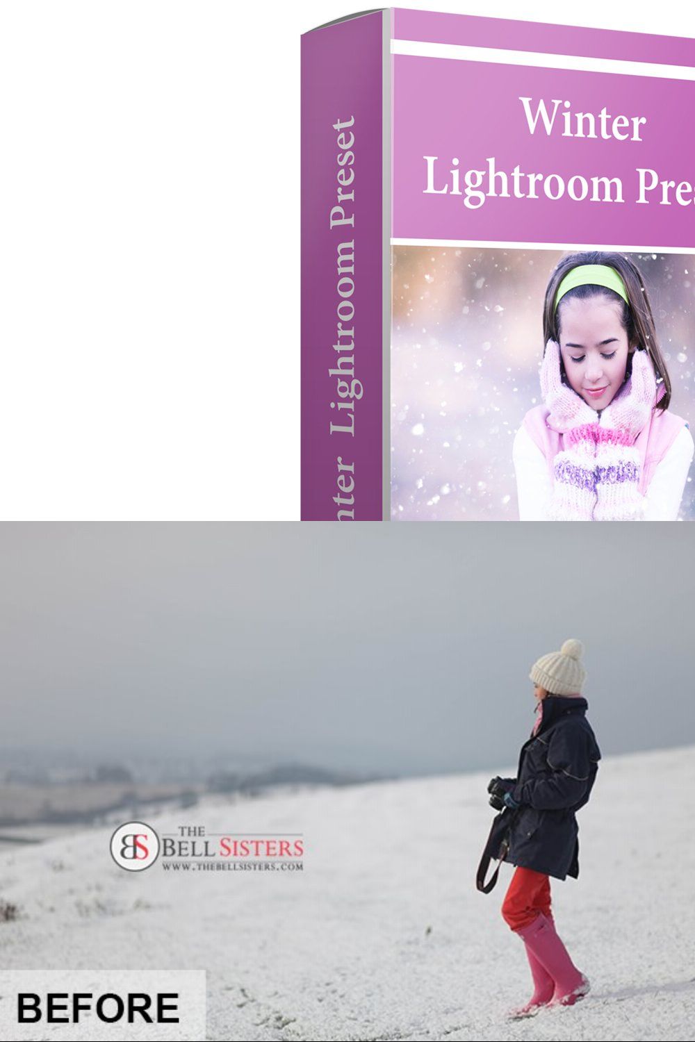 Winter Lightroom Preset pinterest preview image.