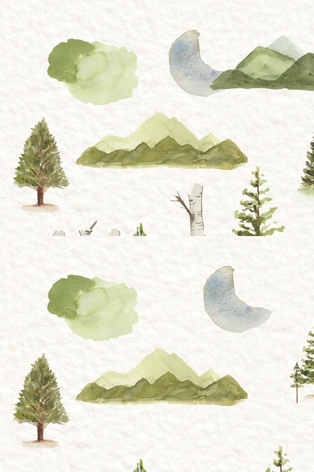 Winter Mountain Pine Trees Clipart pinterest preview image.