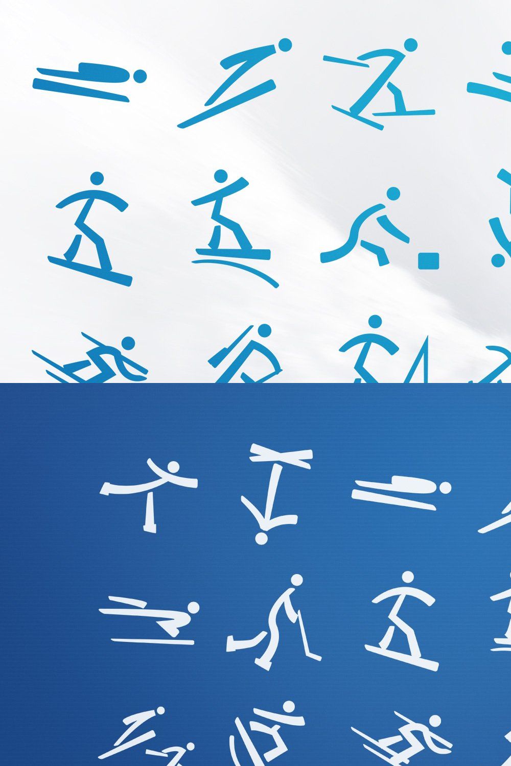 Winter Olympic Pictograms Font pinterest preview image.
