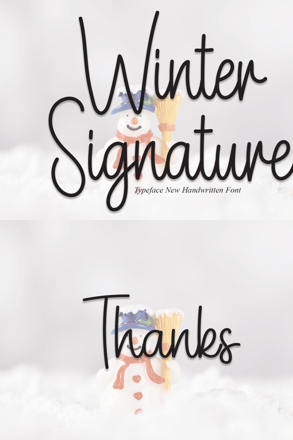 Winter Signature | Script Font pinterest preview image.