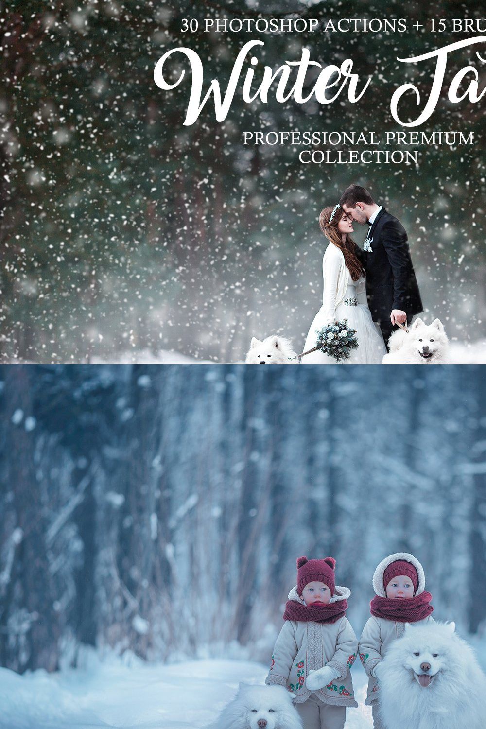 Winter Tale Photoshop Actions pinterest preview image.